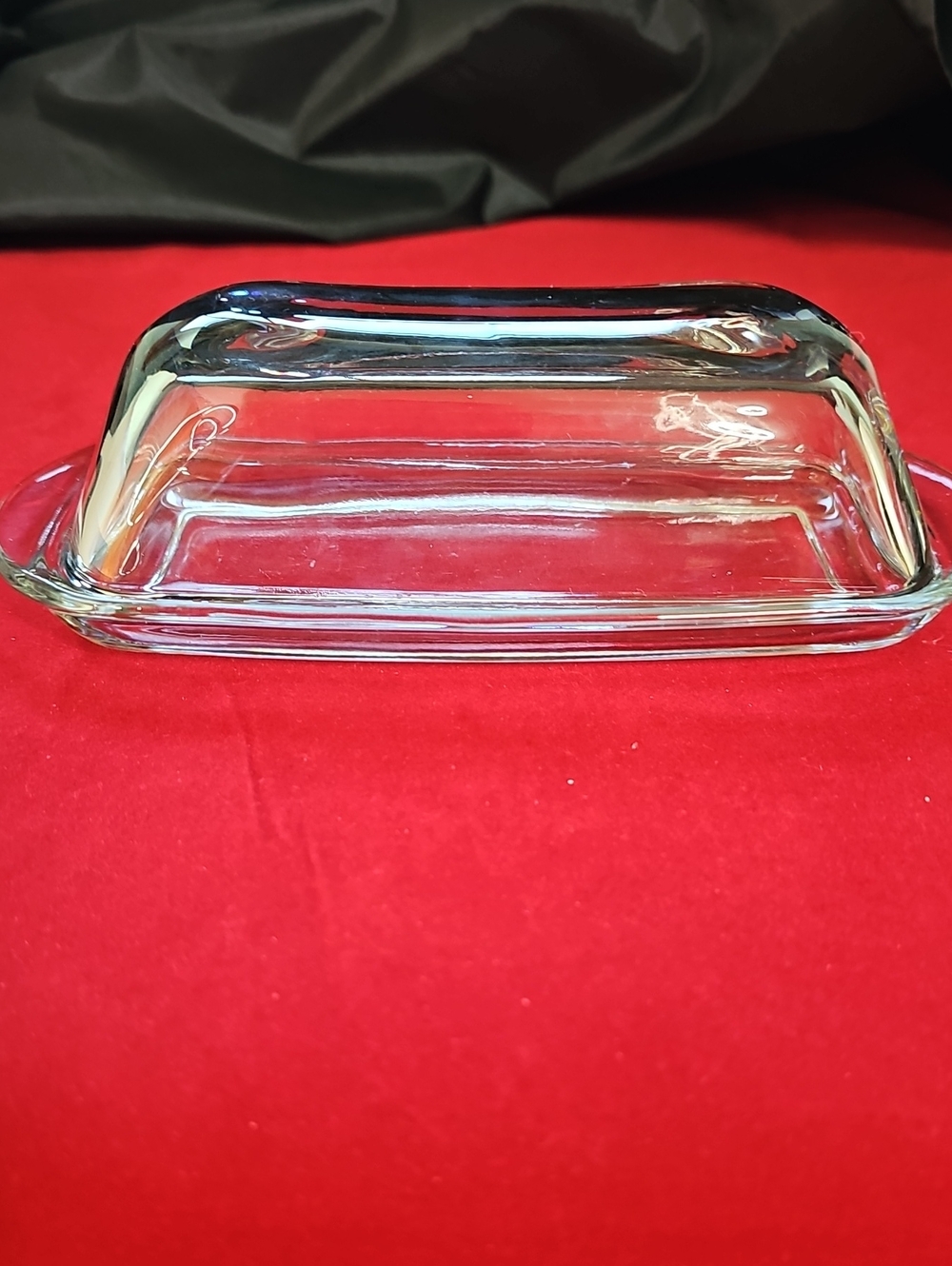 Vintage Anchor Hocking Clear Glass Butter Dish with Lid